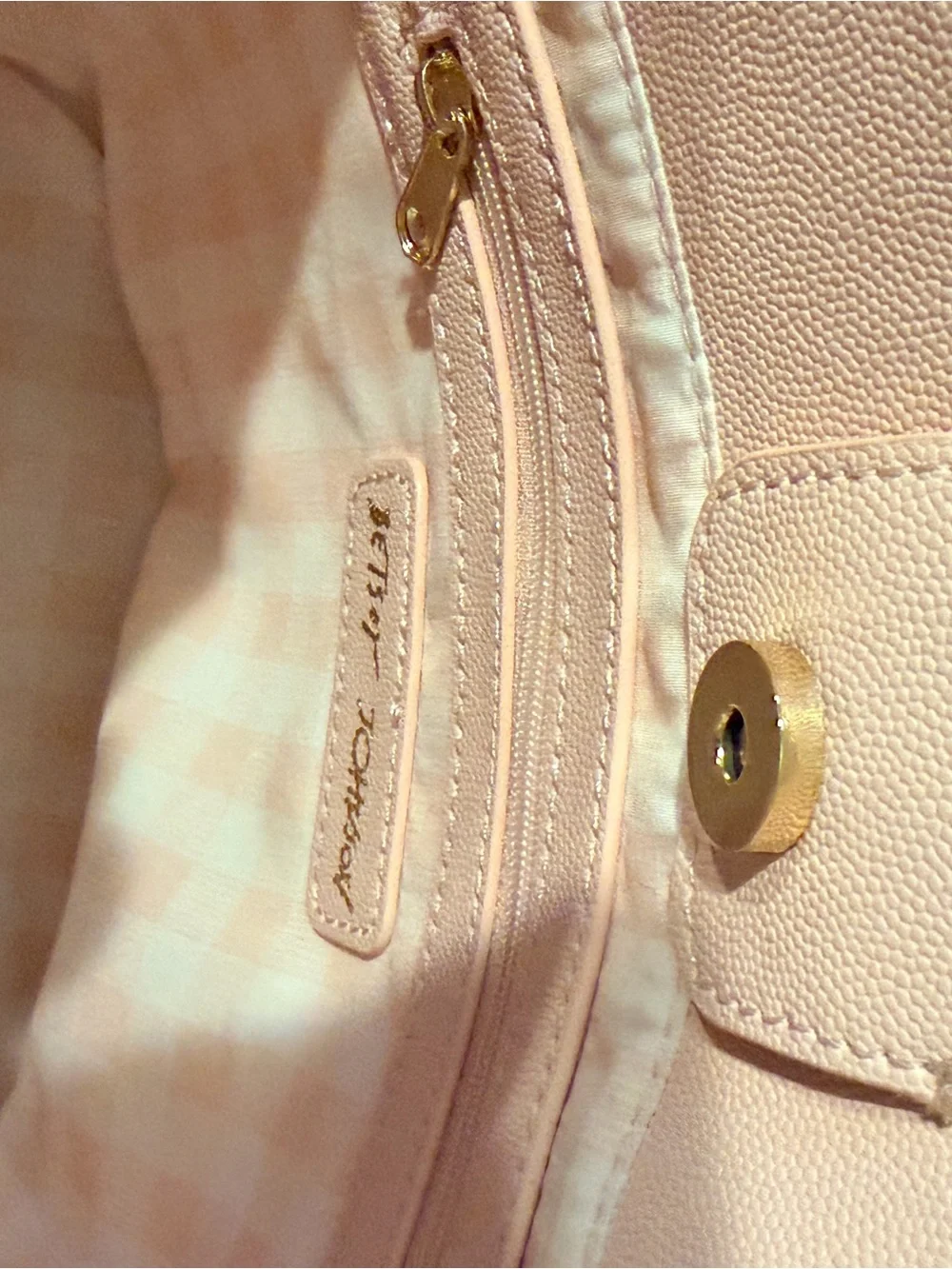 Betsey Johnson Light Pink Bucket Shoulder Bag with Floral Scarf Tie